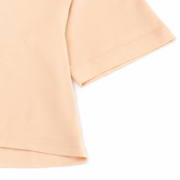 Camiseta masculina leve NARO damasco claro - acabamento