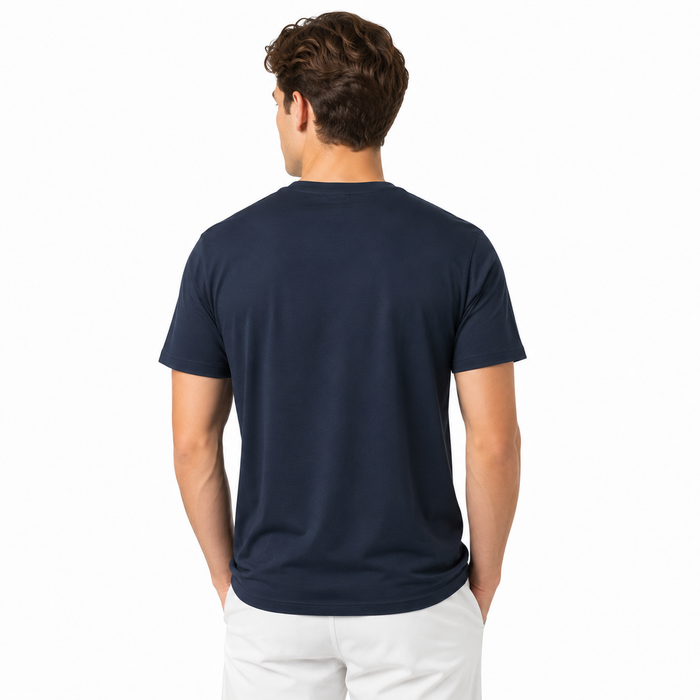 Camiseta masculina NARO azul-marinho vista traseira