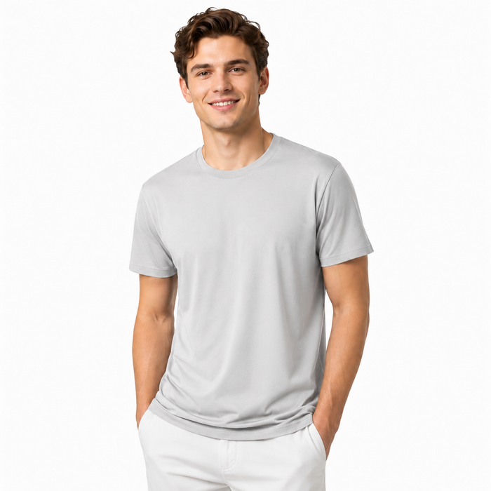 Camiseta masculina NARO cinza-claro vista frontal