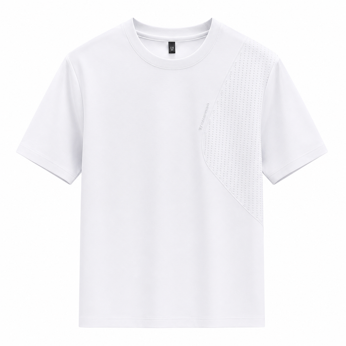 Camiseta masculina NARO branca isolada em fundo branco