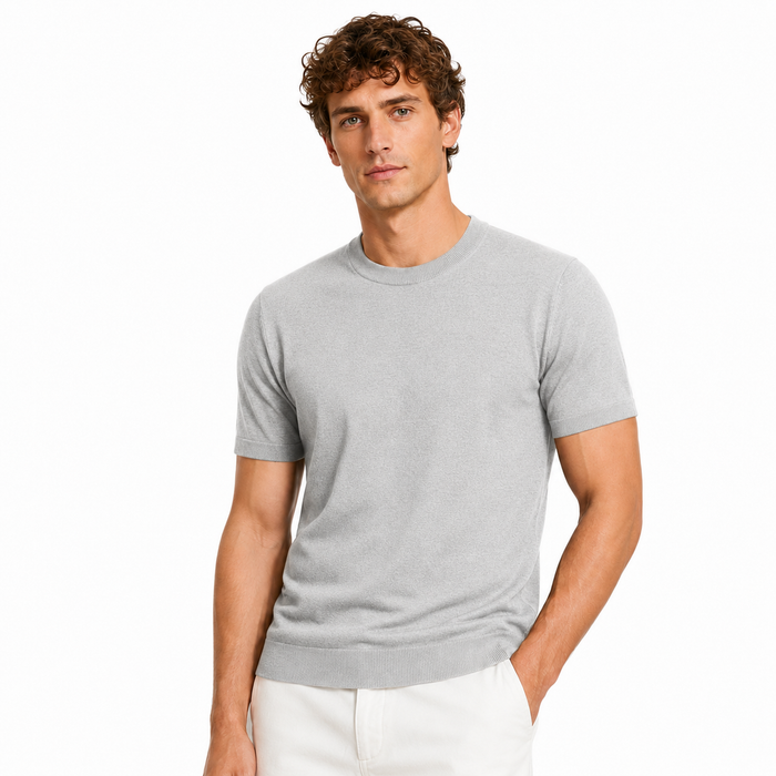 Camiseta masculina NARO cinza-claro vista frontal