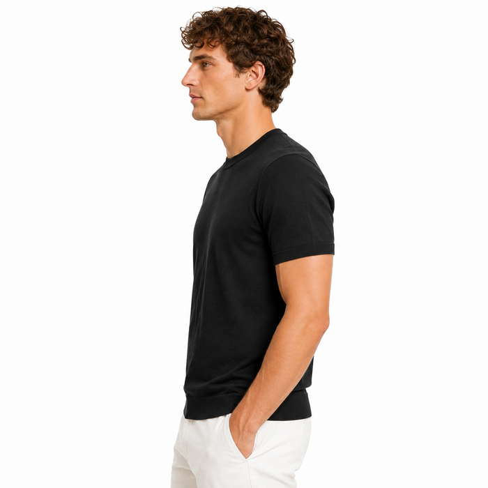 Camiseta masculina NARO preta vista lateral