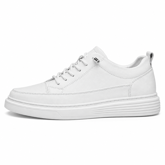 Sapatênis masculino branco em couro – vista lateral