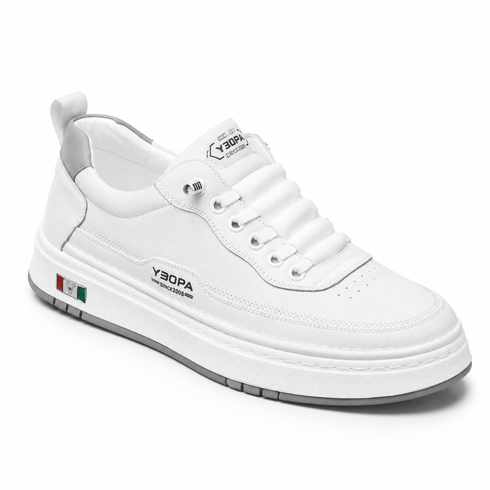 Tênis casual masculino branco com calce fácil — vista principal