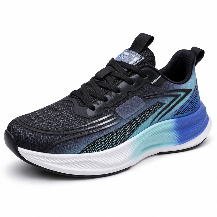 Tênis masculino preto azul esportivo