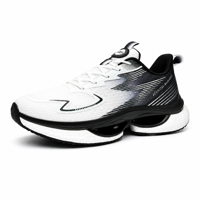 Tênis masculino esportivo preto e branco - capa premium